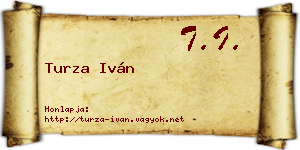 Turza Iván névjegykártya